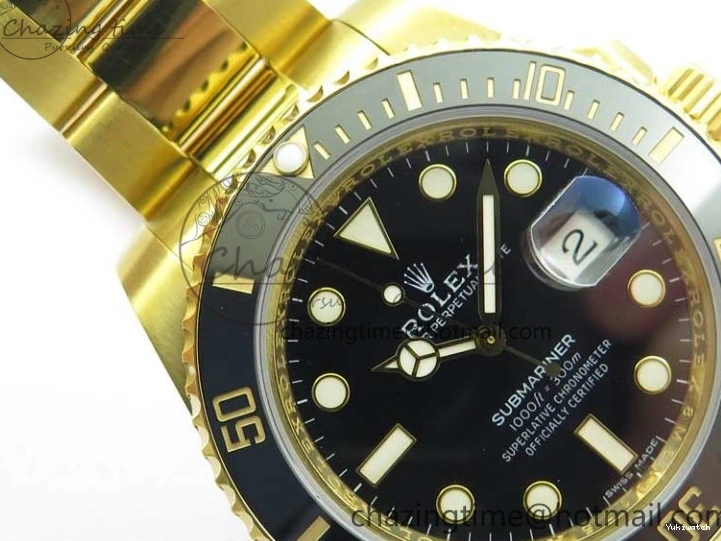 LN A2836 YG Dial Best Edition Wrapped Wrapped Bracelet Submariner Black 116618 D1F YG on 0207